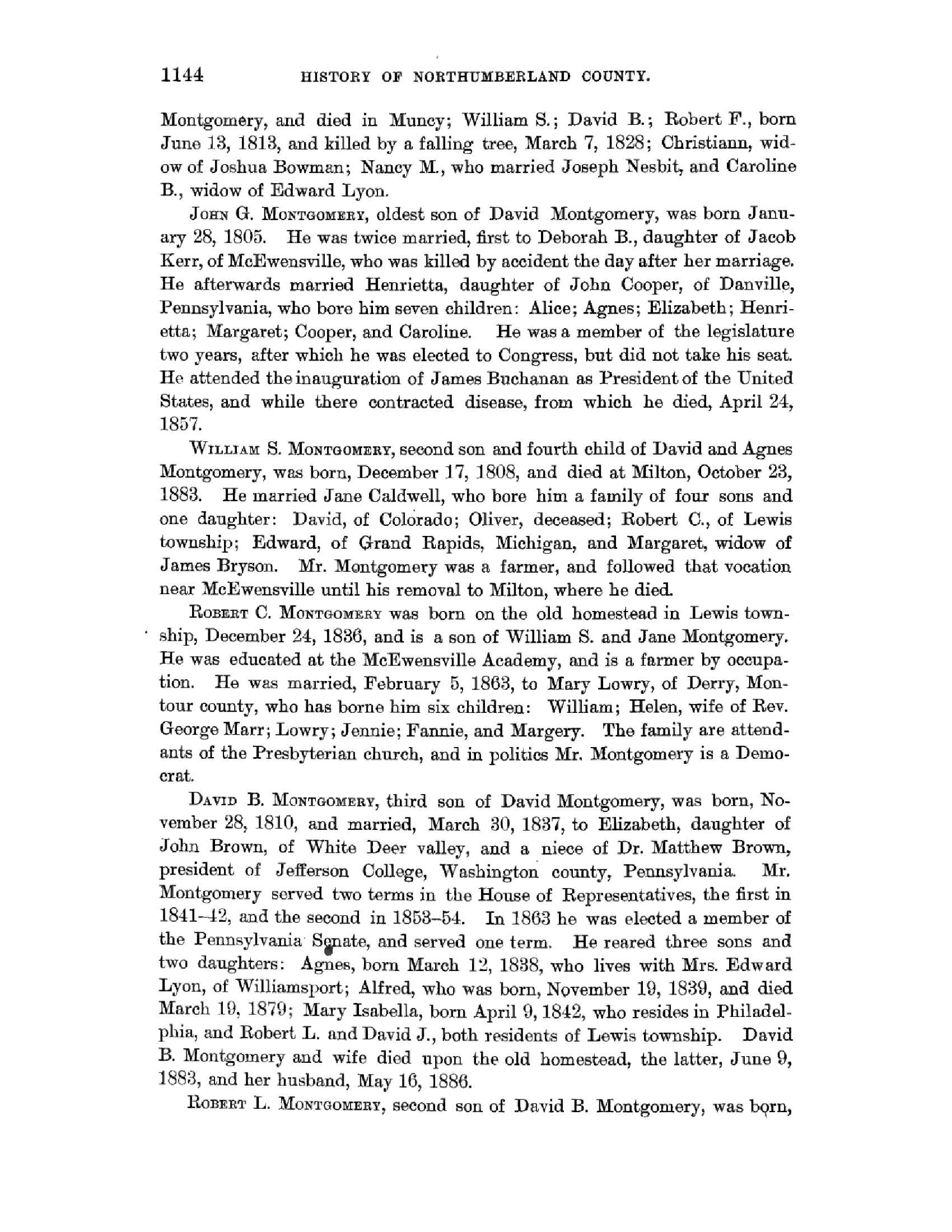 History of Northumberland County, Pennsylvania, tab 5 MontyHistNotes